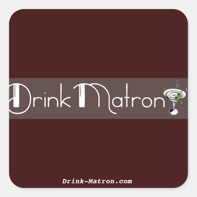 Square Drink Matron Stickers (Vorderseite)