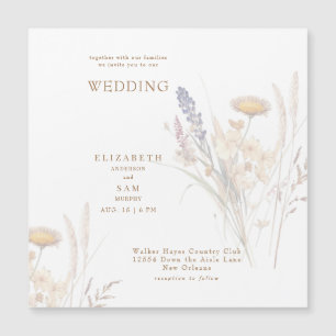 Square Fall Floral Wedding Magneteinladung