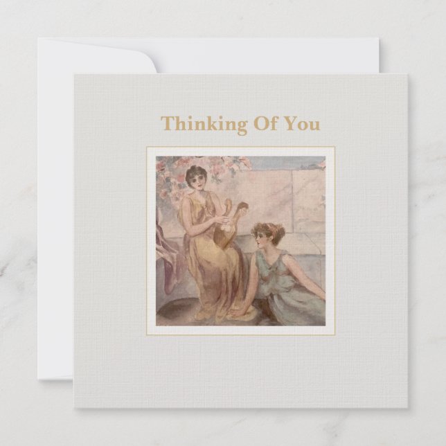 Square Flat Greeting Card | Classical Art Thinking Karte (Vorderseite)