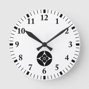 Square flower in seven treasures runde wanduhr
