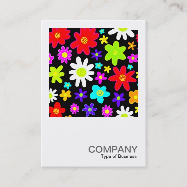 Square Foto 0140 - Cartoon Blume Visitenkarte (Vorderseite)