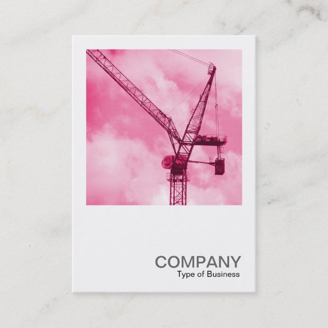 Square Foto 0246 - Pink Crane Visitenkarte (Vorderseite)
