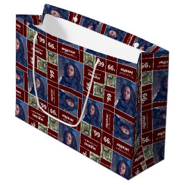 Square Foto Abschluss Class Jahr Maroon Große Geschenktüte
