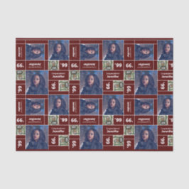 Square Foto Abschluss Class Jahr Maroon Seidenpapier