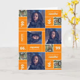 Square Foto Abschluss Class Year Orange Karte