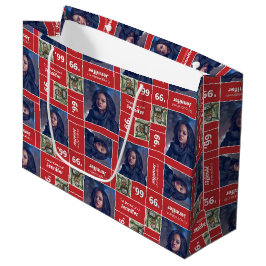 Square Foto Abschluss Class Year Red Große Geschenktüte