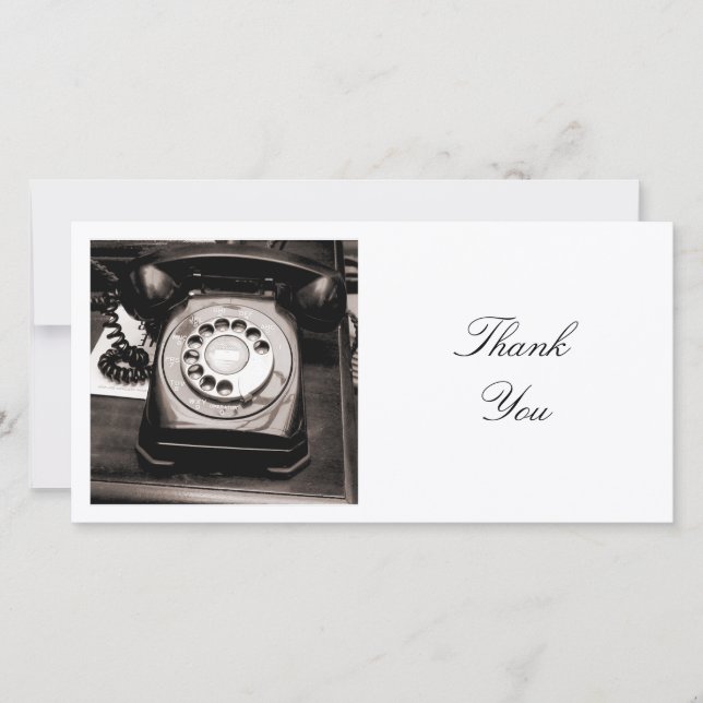 Square Foto - Altes Telefon Dankeskarte (Vorderseite)
