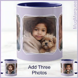Square Foto Collage Modern Lilac C123 Mama Mother Tasse