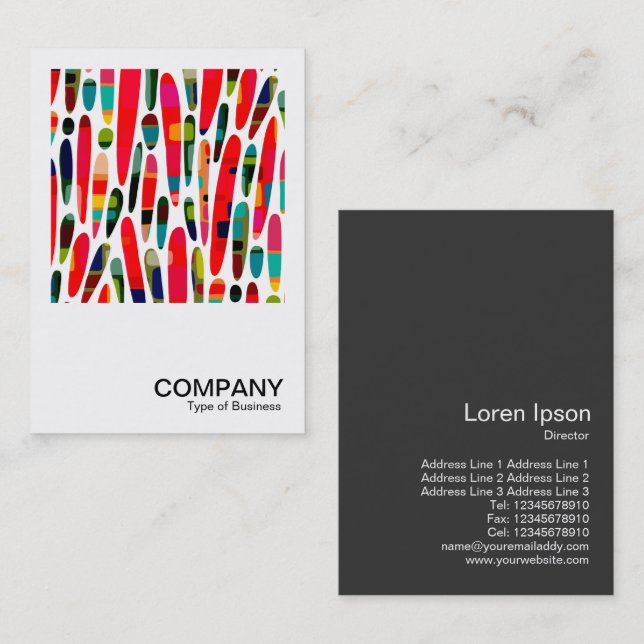 Square Foto - Collaged Color Splash 150222 Visitenkarte (Vorne/Hinten)