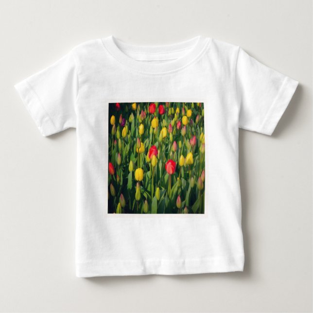 Square Foto - Farbenfrohe Tulissen Baby T-shirt (Vorderseite)