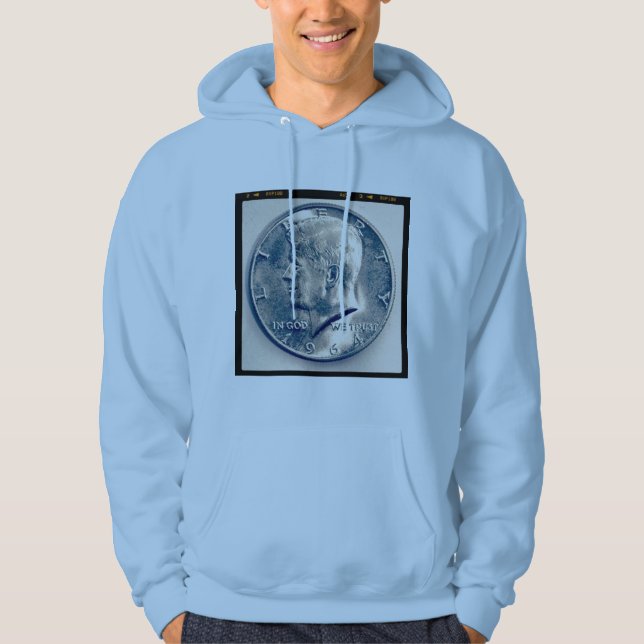 Square Foto - JFK, halber Dollar Hoodie (Vorderseite)