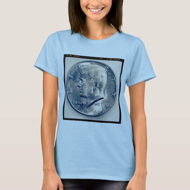 Square Foto - JFK, halber Dollar T-Shirt (Vorderseite)