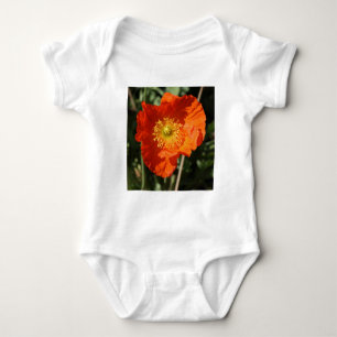 Square Foto - Orange Poppy Baby Strampler
