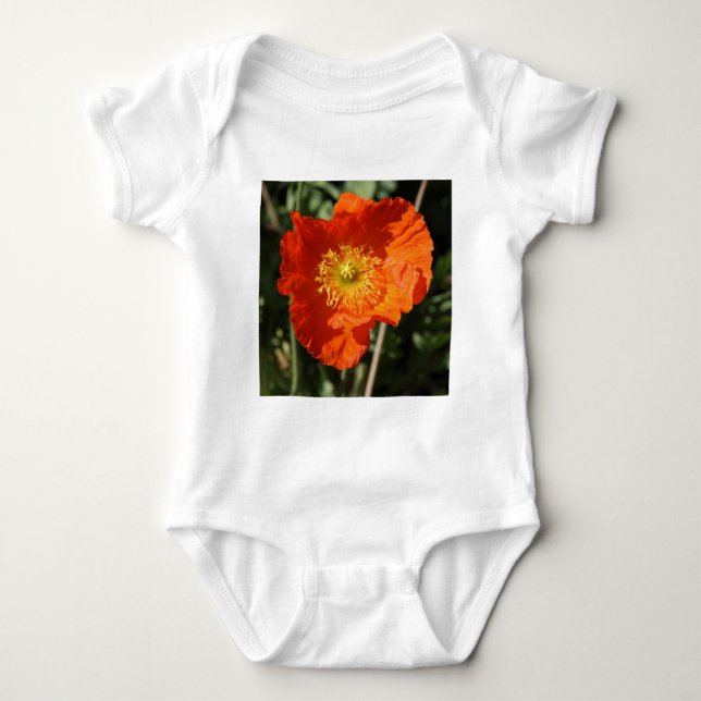 Square Foto - Orange Poppy Baby Strampler (Vorderseite)