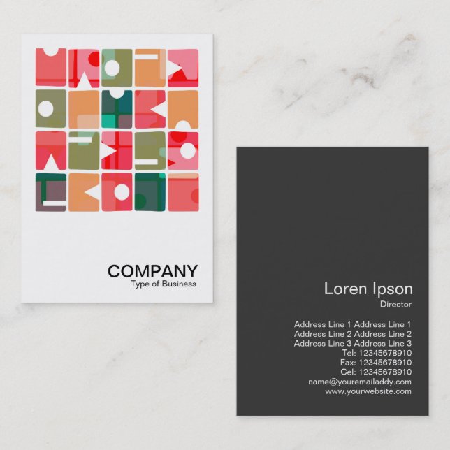 Square Foto - Rechtecke Abstrakt 120623 Visitenkarte (Vorne/Hinten)
