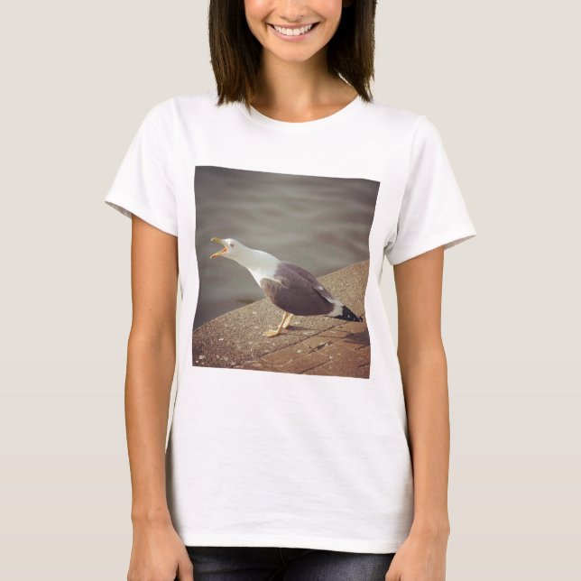 Square Foto - Squawawing Seagull T-Shirt (Vorderseite)