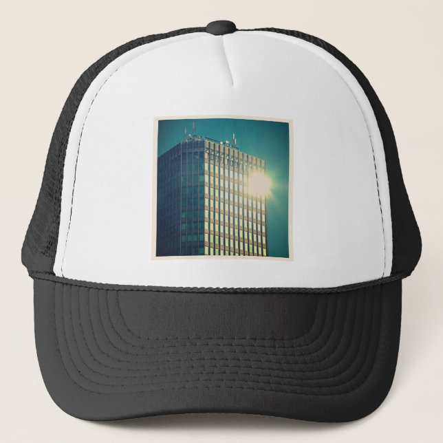 Square Foto - Sun auf einem Gebäude Truckerkappe (Vorderseite)