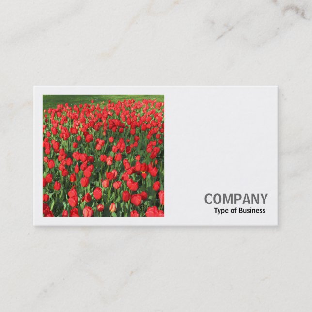 Square Foto (v2) - Bett von Red Tulips 02 Visitenkarte (Vorderseite)