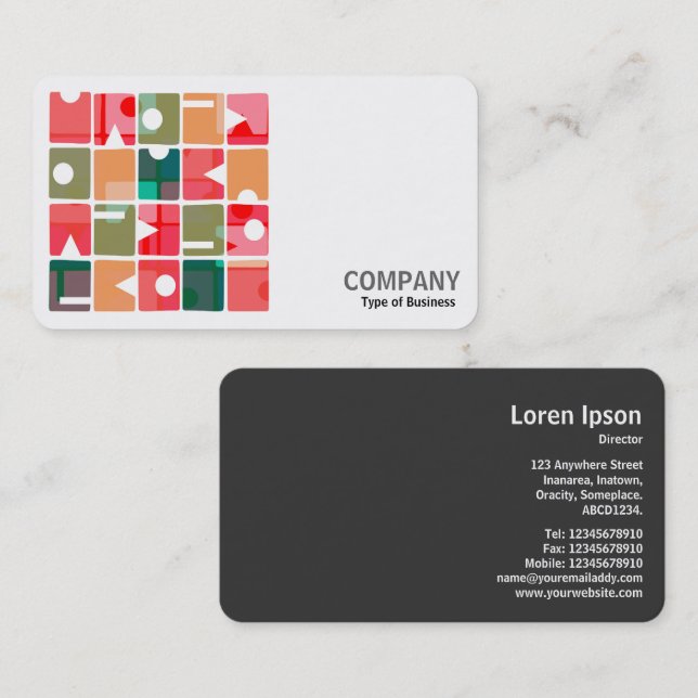 Square Foto (v2) - Rechtecke Abstrakt 120623 Visitenkarte (Vorne/Hinten)