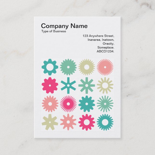 Square Foto (v3) - Cogs - Colors 01 Visitenkarte (Vorderseite)