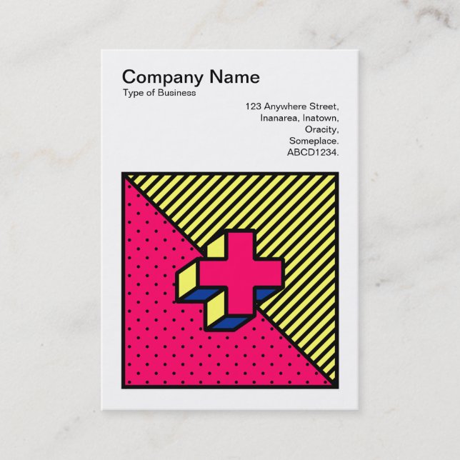 Square Foto (v3) - Neo-Memphis Style Cross Visitenkarte (Vorderseite)
