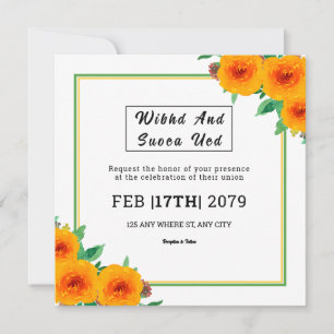 Square Gatefold Wedding Einladungs-Kartendesign Einladung