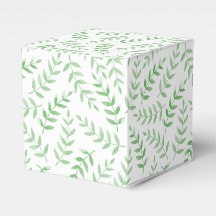 Square gift box - Leaves - green