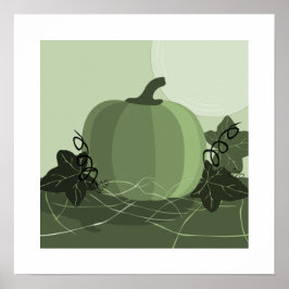 Square Green Pumpkin Kitchen Wall Decke Poster