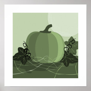 Square Green Pumpkin Kitchen Wall Decke Poster