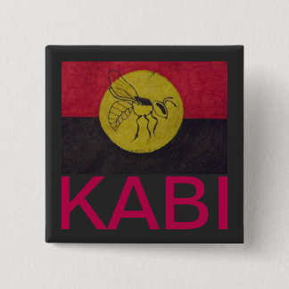 SQUARE KABI KABVAI WAR ABZEICHEN - CRIMSON LETTERI BUTTON