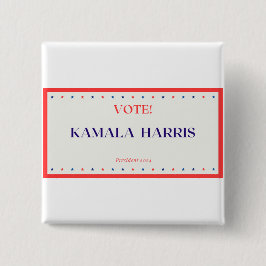 Square Kamala Harris Knopf Button