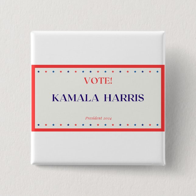 Square Kamala Harris Knopf Button (Vorderseite)