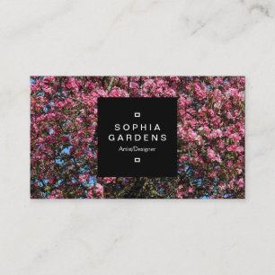 Square Label 01a - Pink Cherry Blossom Visitenkarte