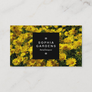 Square Label 01a - Yellow Daisies Visitenkarte
