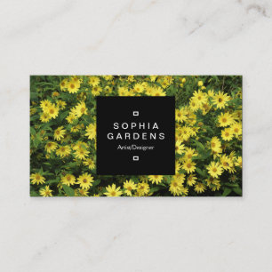 Square Label 01a - Yellow Daisies Visitenkarte