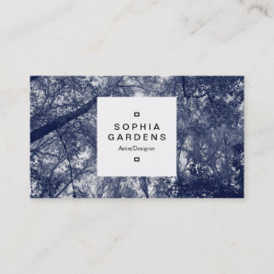 Square Label 03a - Blauer Herbst Visitenkarte
