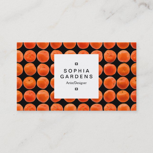 Square Label 03a - Clementine Muster Visitenkarte (Vorderseite)