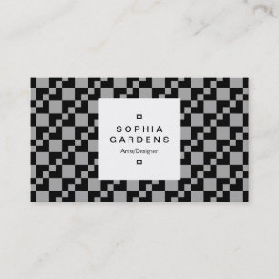 Square Label 03a - Domino Patchwork Visitenkarte