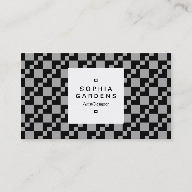 Square Label 03a - Domino Patchwork Visitenkarte (Vorderseite)