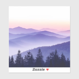 Square Lila Sky in Smoky Mountains Aufkleber