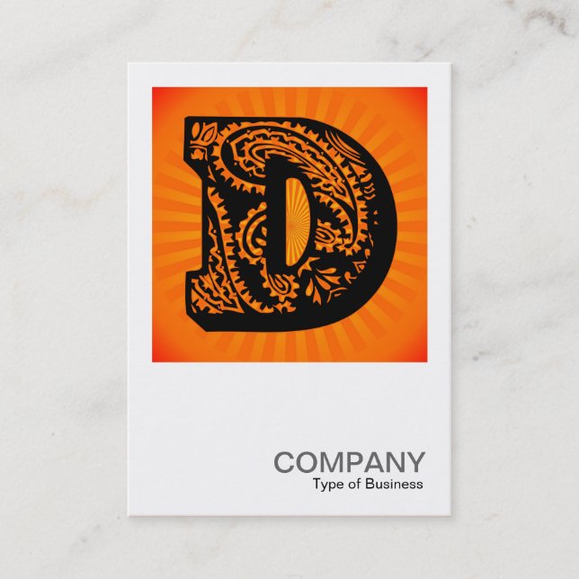 Square Monogram - Paisley Sunburst - D Visitenkarte (Vorderseite)