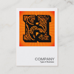Square Monogram - Paisley Sunburst - H Visitenkarte