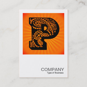 Square Monogram - Paisley Sunburst - P Visitenkarte