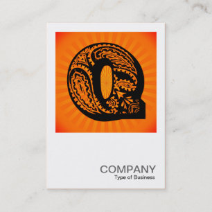 Square Monogram - Paisley Sunburst - Q Visitenkarte