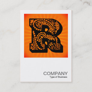 Square Monogram - Paisley Sunburst - R Visitenkarte