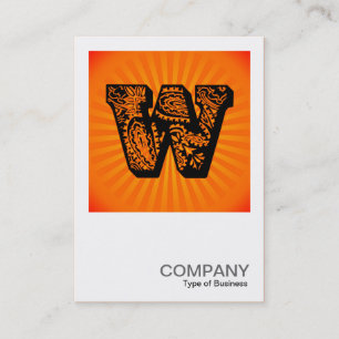 Square Monogram - Paisley Sunburst - W Visitenkarte