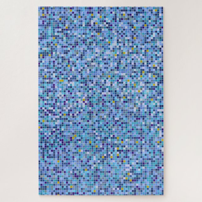 Square Mosaik Blau Töne Fliesenmuster (Vertikal)