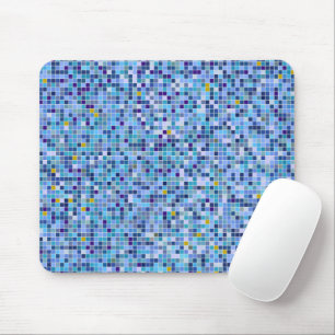 Square Mosaik Blau Töne Fliesenmuster Mousepad