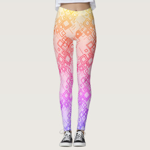 "Square Off: A Diagonal Tango of Geometry" Leggings