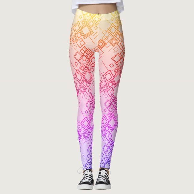 "Square Off: A Diagonal Tango of Geometry" Leggings (Vorderseite)